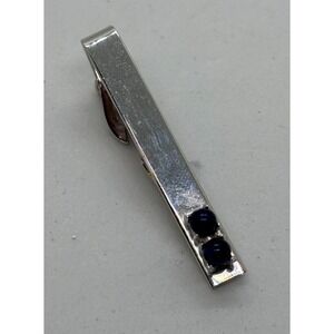 Vintage Tie Tack Silver Tone Black Accent Beads Signed  Swank
